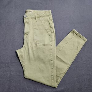 Seven7 Women 10 Green Utility High Rise Ankle Skinny Jeans